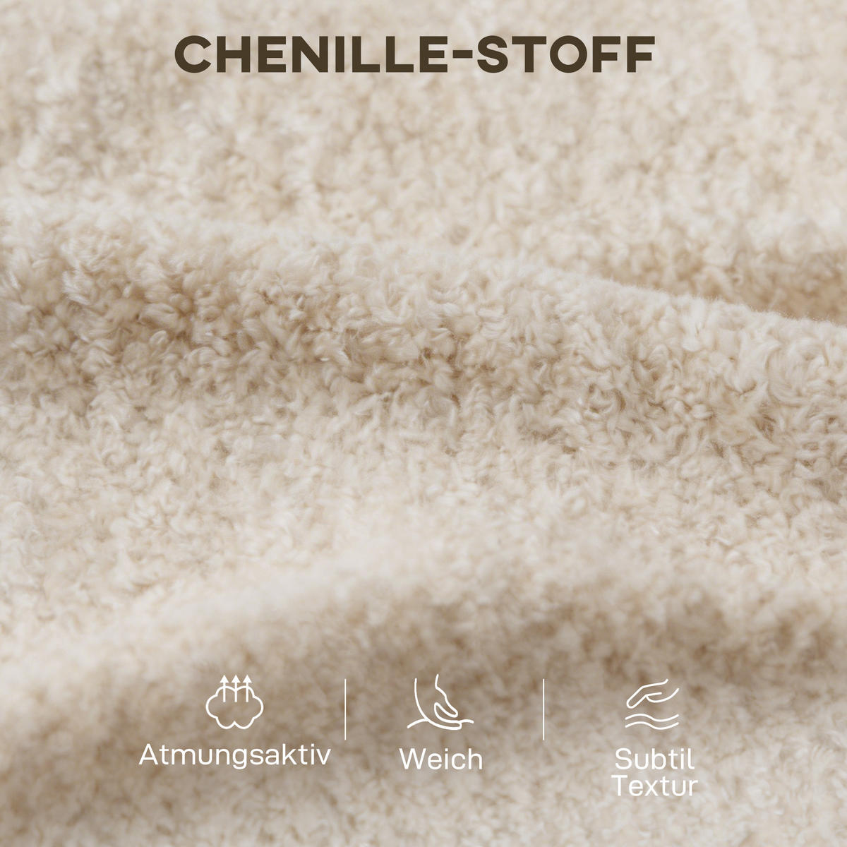 SOFA 3-Sitzer aus Polyester Beige - Beige/Schwarz, Holzwerkstoff/Kunststoff (85/90/211.5cm) - HOMCOM