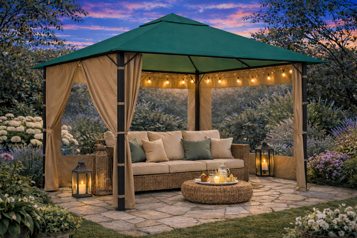 ERSATZDACH Pavillon 3/3 m Grün - Grün, Textil (297/1/297cm) - QUICK STAR