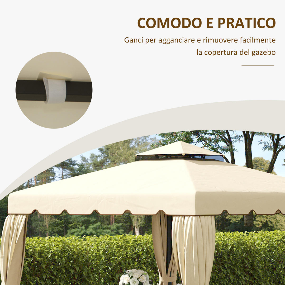 ERSATZDACH Beige 1 Stück - Beige, Naturmaterialien (300/300cm) - GiPP