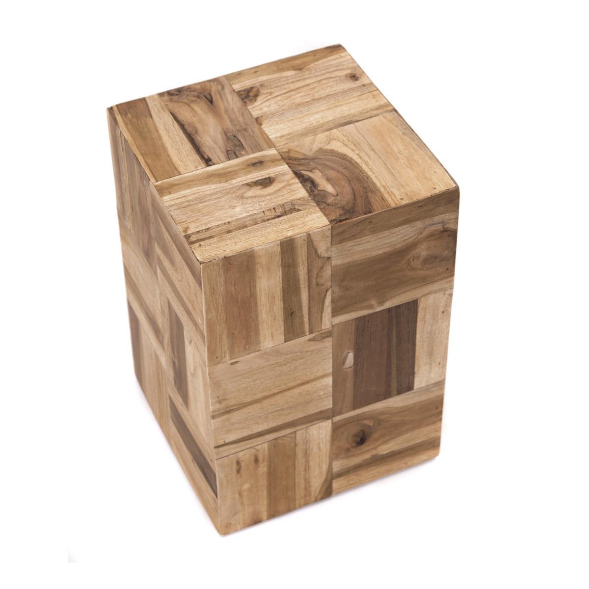BEISTELLTISCH Cubes Teak Massivholz naturfarben - Naturfarben, Holz (30/30/45cm) - CREEDWOOD