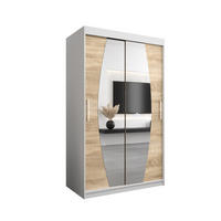 SCHWEBETÜRENSCHRANK 200/120/62 2-türig - Silberfarben/Weiß, Holz/Kunststoff (120/200/62cm) - Abiks Möbel