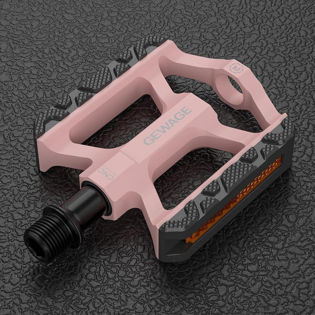 FAHRRADPEDALE Aluminium Pink, 3 gedichtete Lager, Chromoly Achse, Reflektoren - Pink, Metall (7.5/1.5/11cm)