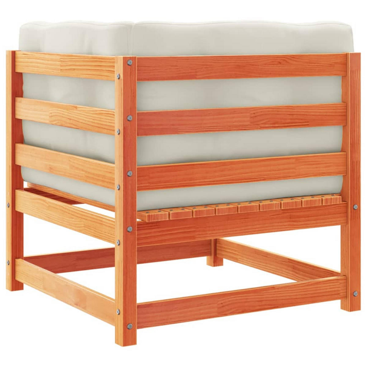 GARTEN-SOFAGARNITUR 4-teilig Mit Kissen Wachsbraun Kiefernholz - Braun, Holz - vidaXL