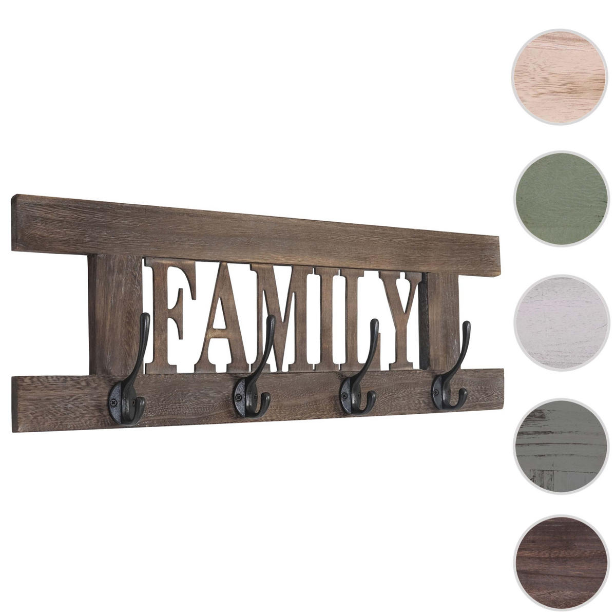 WANDGARDEROBE FAMILY SHABBY-LOOK Braun - Braun, Holz (60/21/2cm) - Jamb
