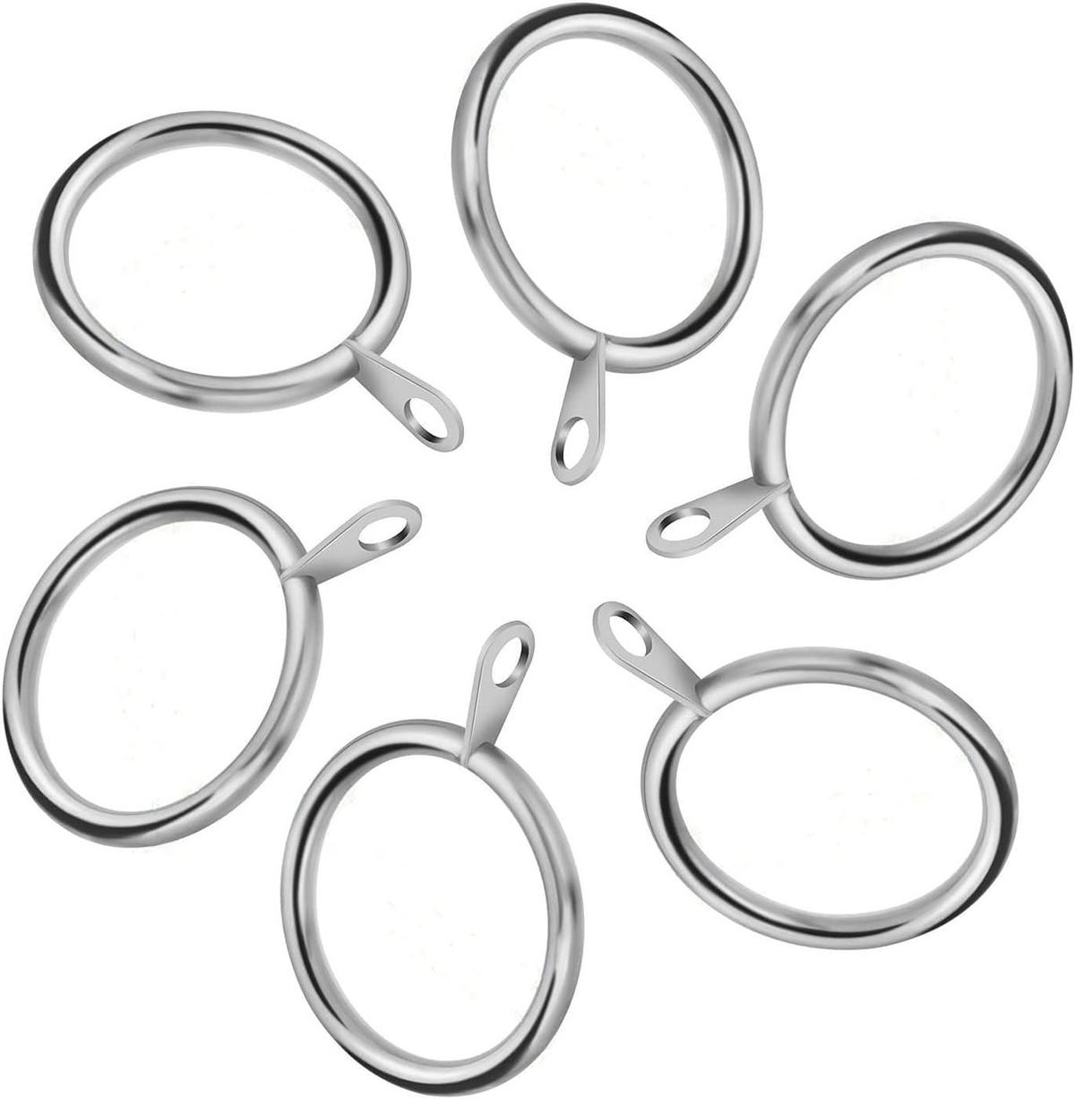 DUSCHVORHANGRINGE Silber Set für Aufhängung Stangen - Grau, Metall (1/1cm) - MCBOSON