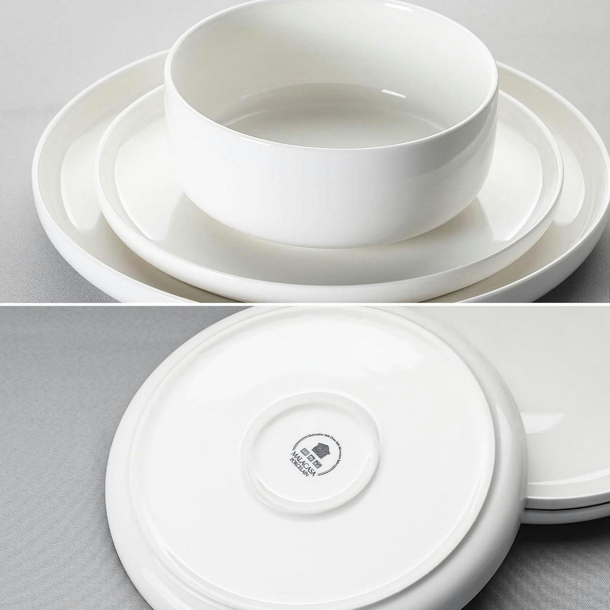 TAFELSERVICE LUNA 18-teiliges Set Weiß Porzellan - Weiß, Keramik (26/25/26cm)
