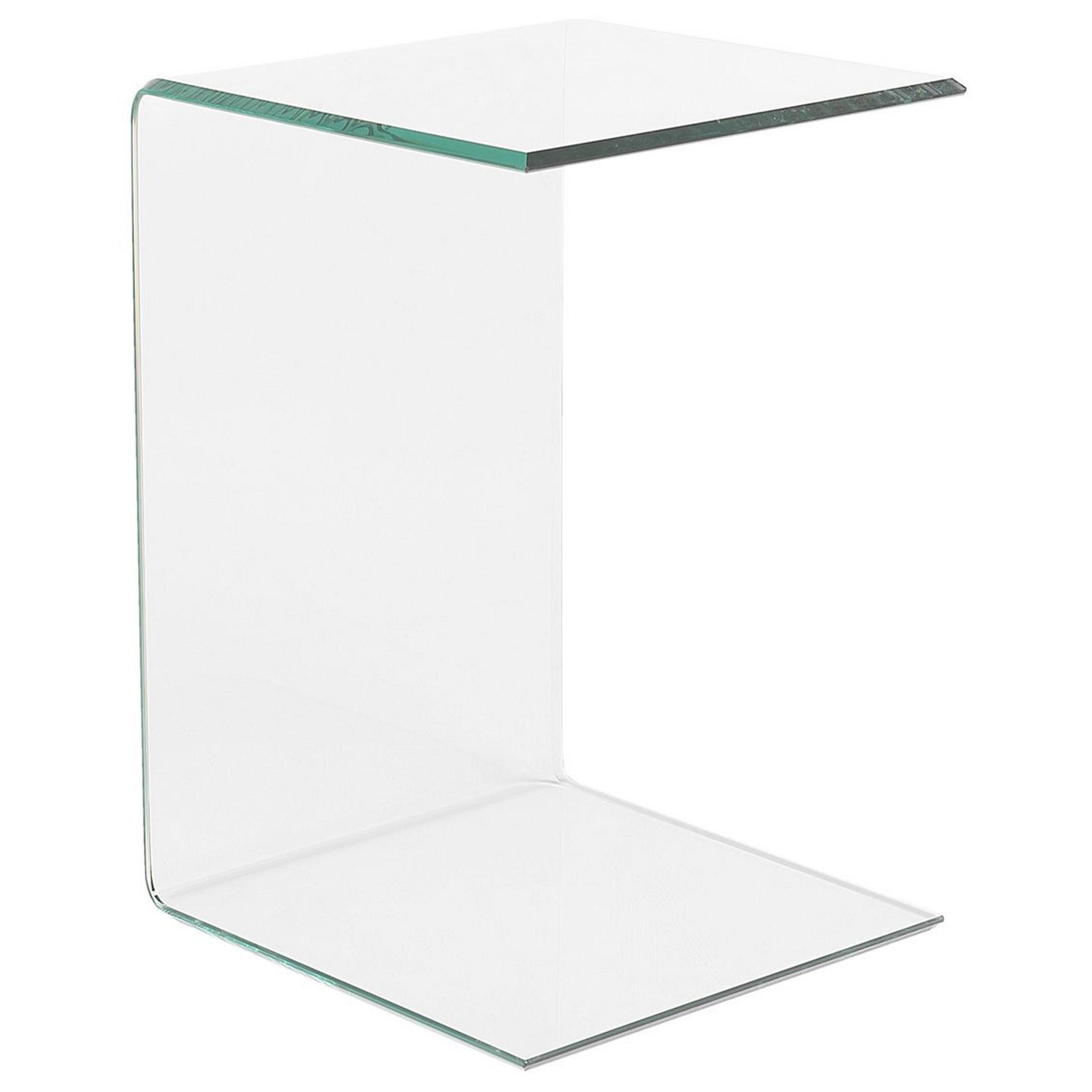 BEISTELLTISCH Glas transparent 40/40/61 cm Lourdes - Transparent, Glas (40/40/61cm) - Beliani