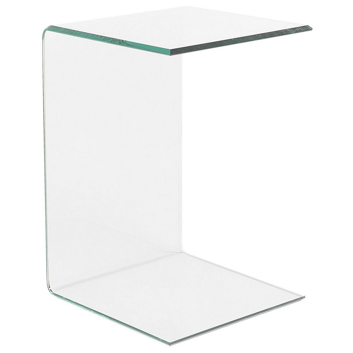 BEISTELLTISCH Glas transparent 40/40/61 cm Lourdes - Transparent, Glas (40/40/61cm) - Beliani