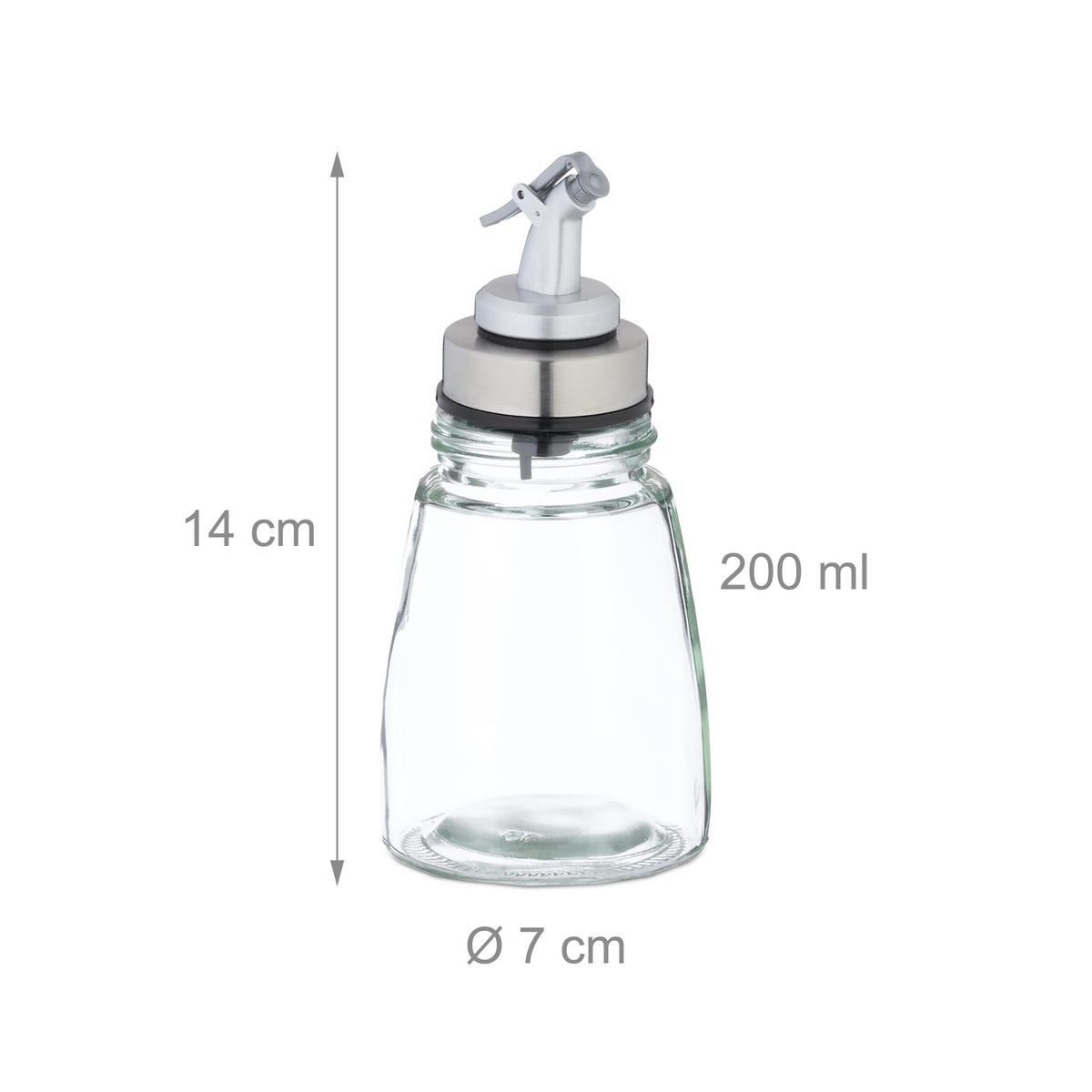 3XÖLFLASCHE - Multicolor, Glas/Kunststoff (7/14/7cm) - Relaxdays