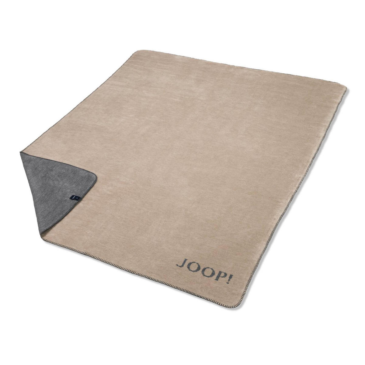 WOHNDECKE MELANGE-DoubleFace Sand-Stein 150 x 200cm - Grau, Textil (150/200cm) - Joop!