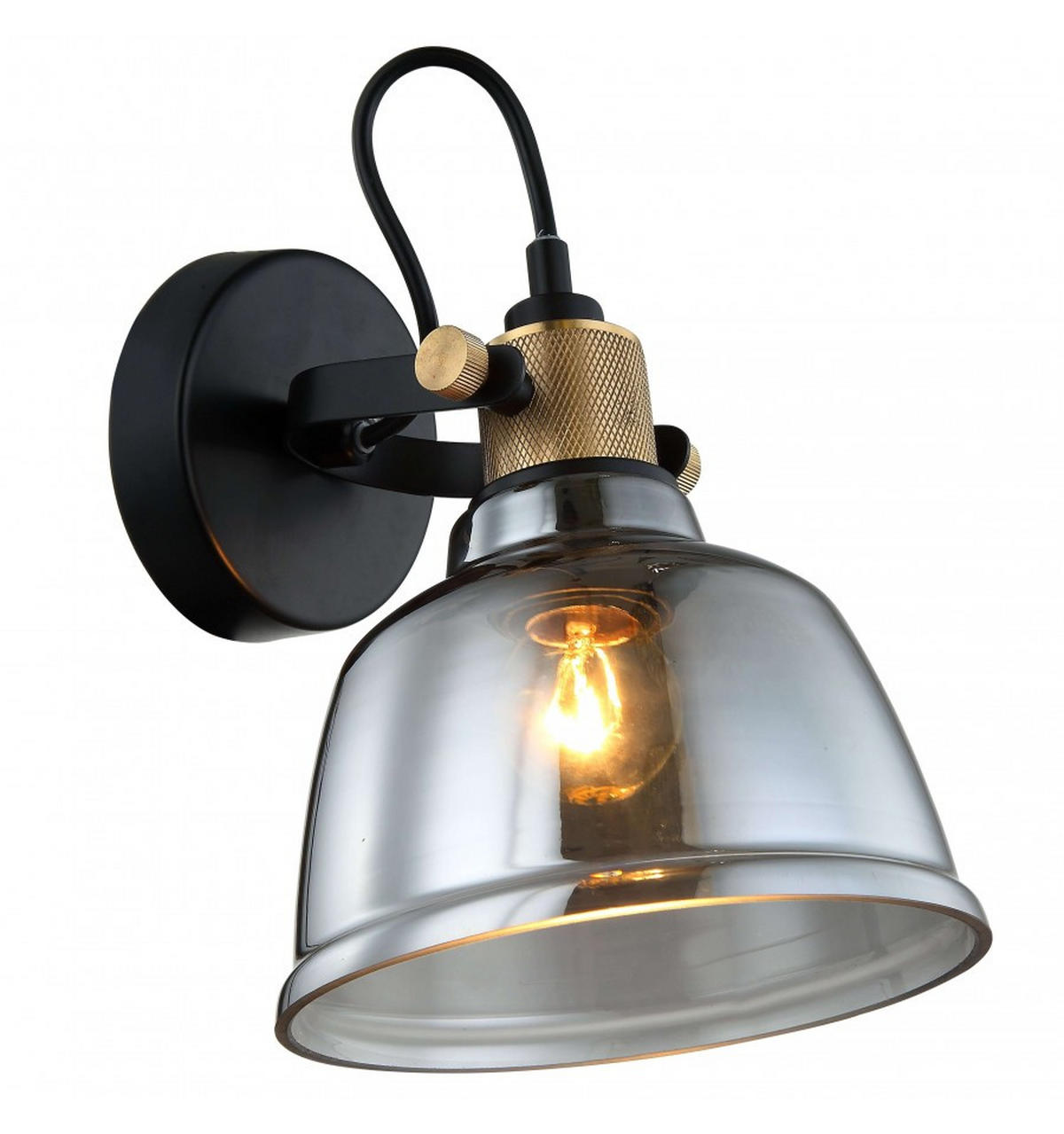 WANDLEUCHTE Linz, Rauchgrau, 25cm - Grau, Glas (16/25/21cm) - KOSILUM