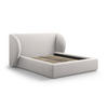 BETT mit Bettkasten und Kopfteil Miley aus Samt silber 200x200cm - Silberfarben, Textil (200/200cm) - Micadoni