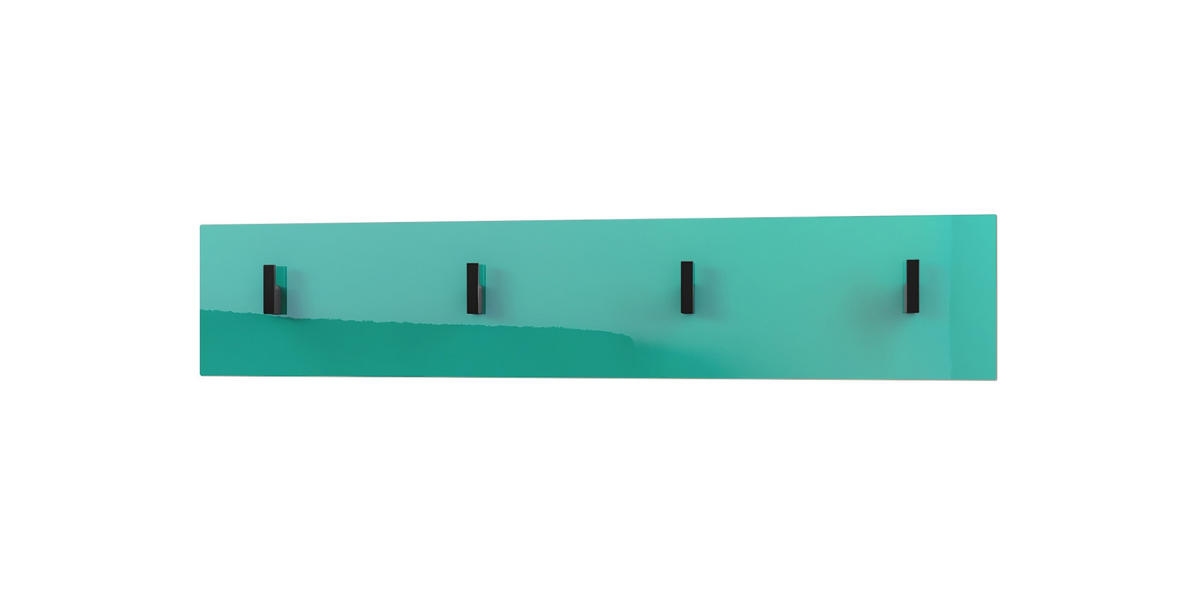GARDEROBENPANEEL Linea Petrol Hochglanz - Petrol, Holzwerkstoff (72.5/14.5/3.5cm) - Vladon