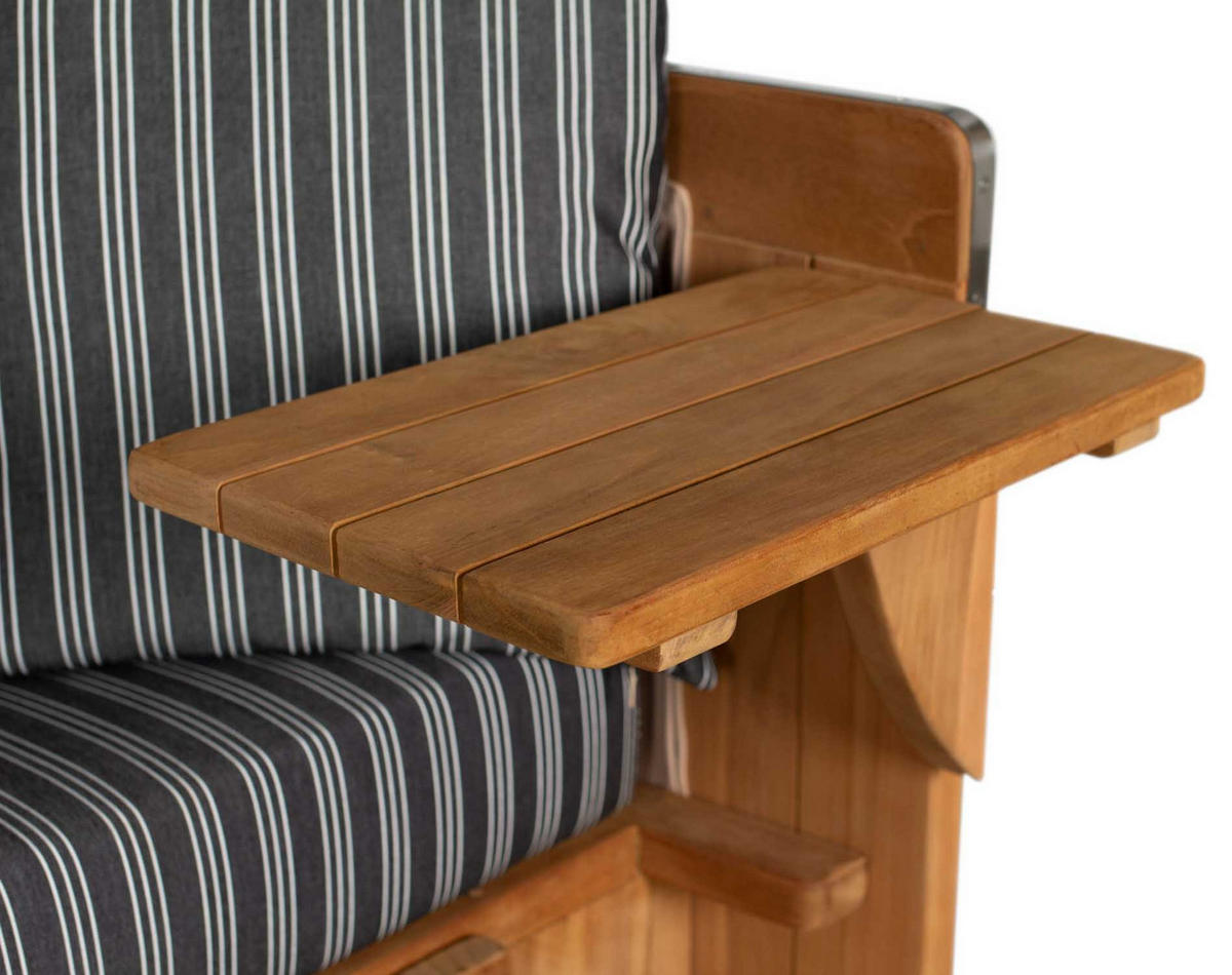 STRANDKORB XXL Düne Grande Teak Banana - Braun/Grau, Metall (142/170/95cm) - Mr. Deko