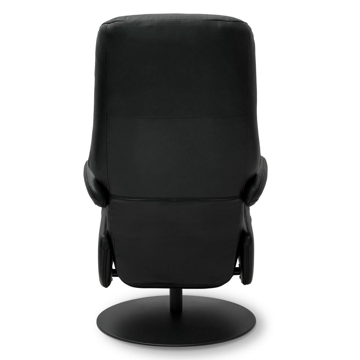 RELAXSESSEL Echtleder Schwarz - Schwarz, Leder/Metall (79/115/85cm) - Furnhouse