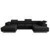 WOHNLANDSCHAFT Caris U, Seite: Links - Schwarz, Holz/Textil (348/90/205cm) - Sofnet