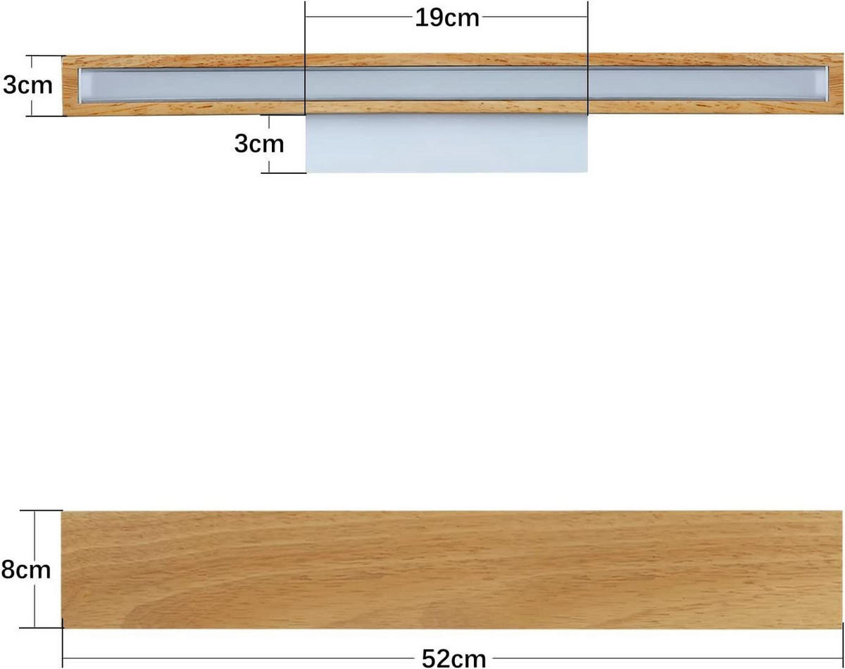 LED WANDLEUCHTE Edel - Braun, Holzwerkstoff (8/3/52cm) - Nettlife