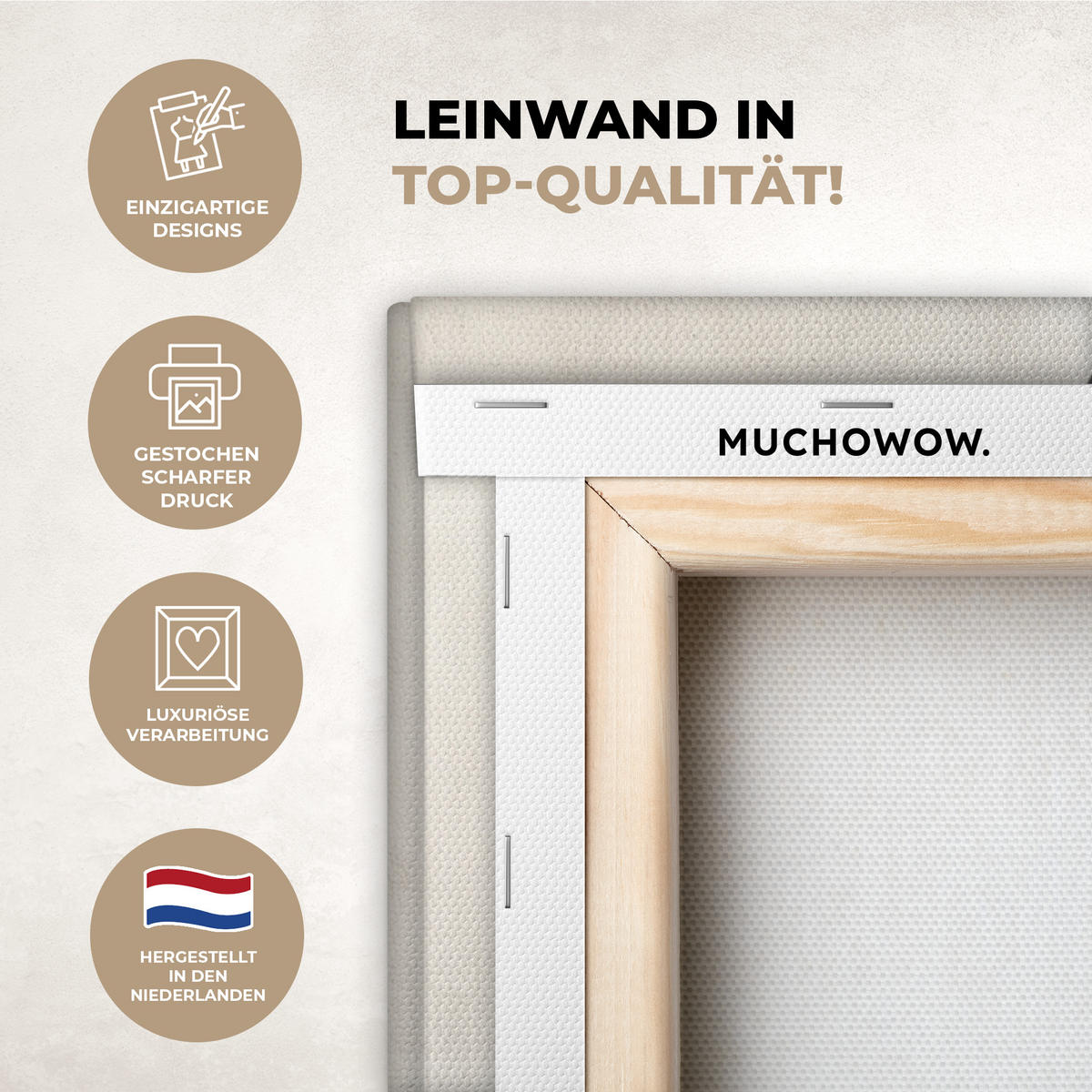 LEINWANDBILD Abstrakt - Wellen - Schwarz - Verwittert 60x90 cm - Trüffeleichefarben, Textil (60/90cm) - MuchoWow