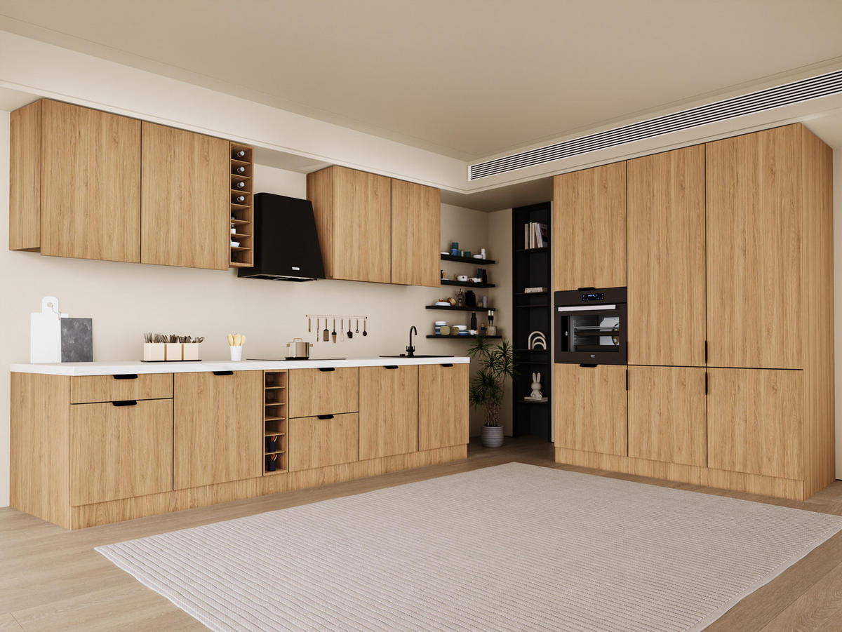 KÜCHENZEILE 315 x 180 cm - Sorento KS14-M315 - in Sonoma Eiche - Sonoma Eiche, Holz (495/247/58cm)