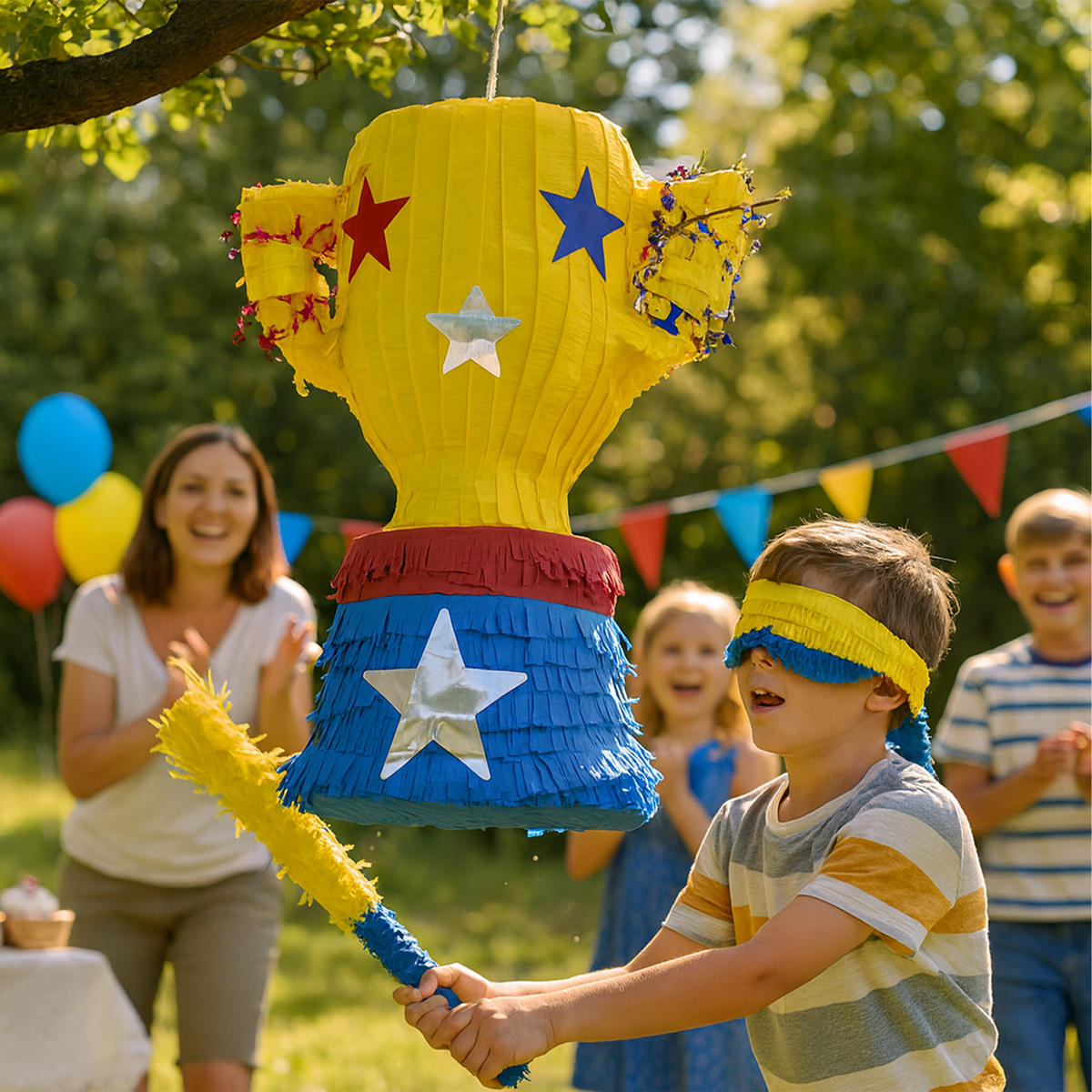 PINATA - Multicolor, Papier/Wellpappe (30.5/38/19cm) - Relaxdays