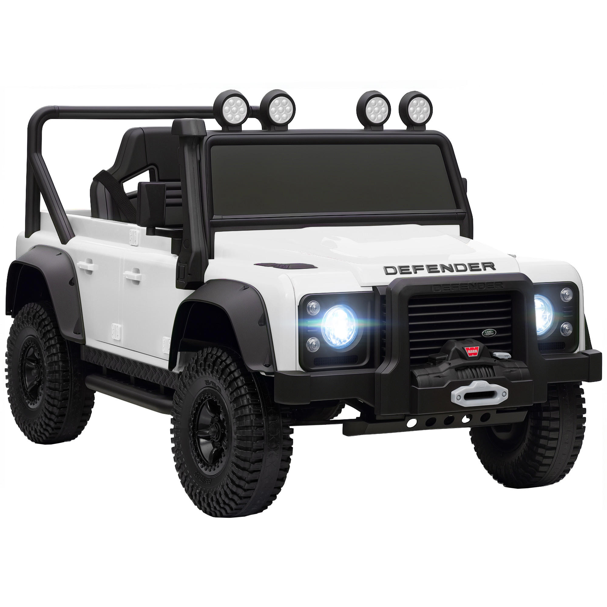 KINDER-ELEKTROAUTO DE-06154 Land Rover lizenziert mit Fernbedienung und LED Weiß - Weiß, Kunststoff/Metall (115/61/61cm) - ComfortXL