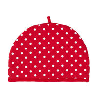 TEA COSY – Stoff-Teewärmer Polka Dots - Rot, Textil (36/24/36cm) - Homescapes