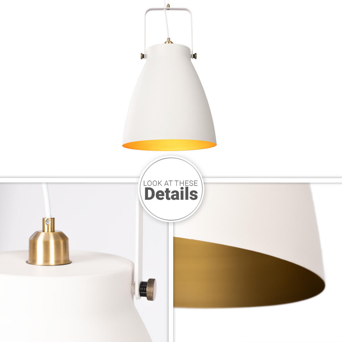 PENDELLEUCHTE Boone Pd - Weiß, Metall (39/39/58.4cm) - Paco Home