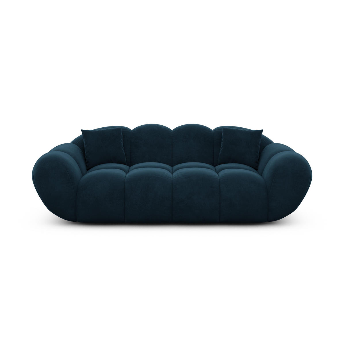 2-SITZER-SOFA Liva Mitternachtsblau Samtstoff - Dunkelblau, Textil (200/70/93cm) - VAROYAL