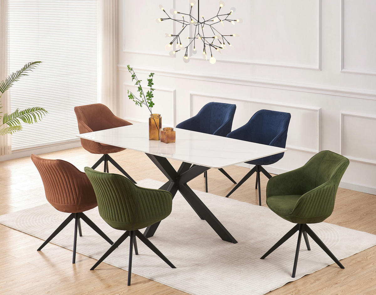 ARMLEHNSTUHL KATJA Grün - Grün, Textil/Metall (57/82/62cm) - B&D Home