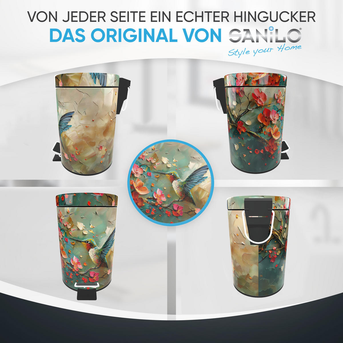 KOSMETIKEIMER Petalo - Rosa, Kunststoff/Metall (17/25/25cm) - Sanilo
