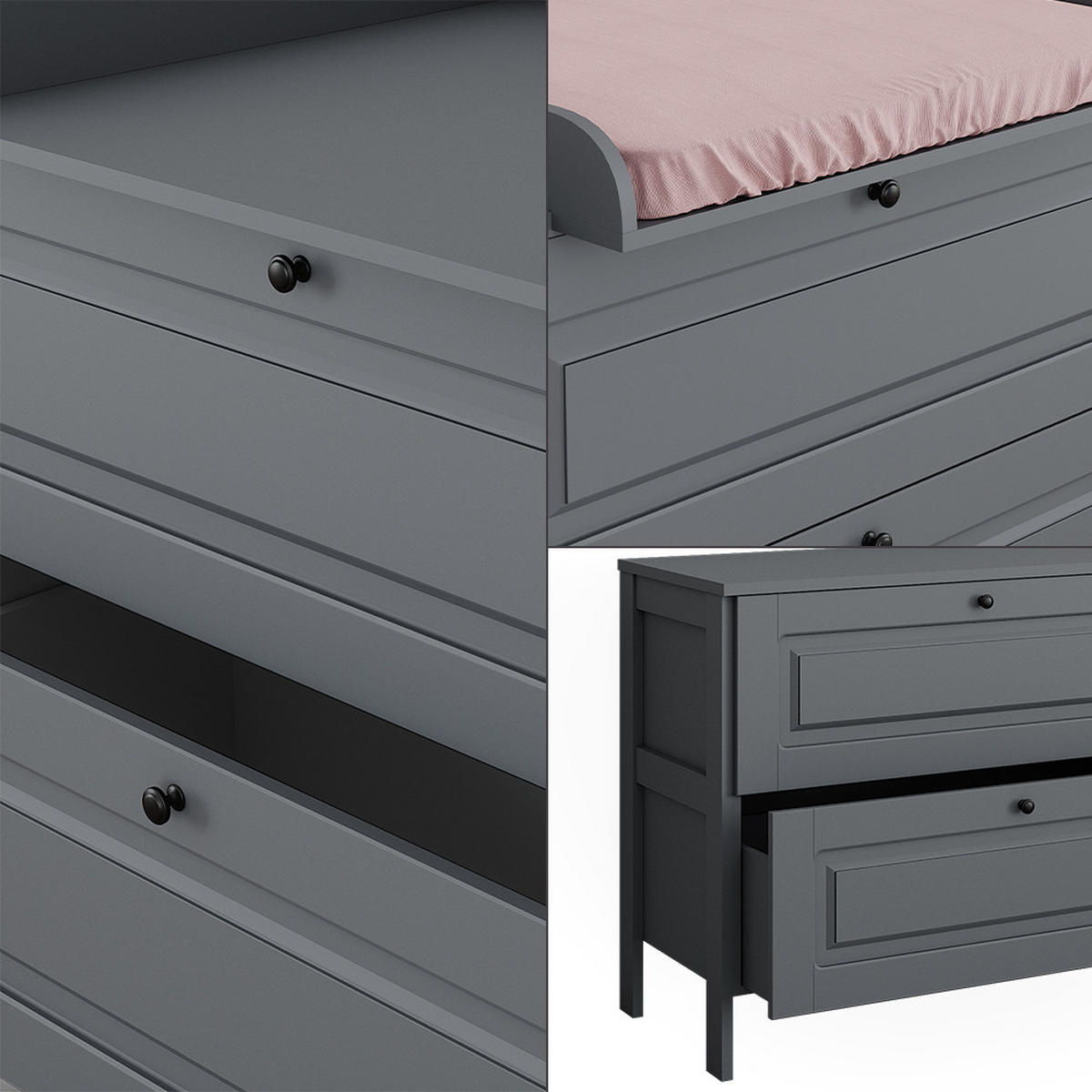 PŘEBALOVACÍ PULT Ajaton Šedá - šedá, kompozitní dřevo (108/98/70cm) - VitaliSpa