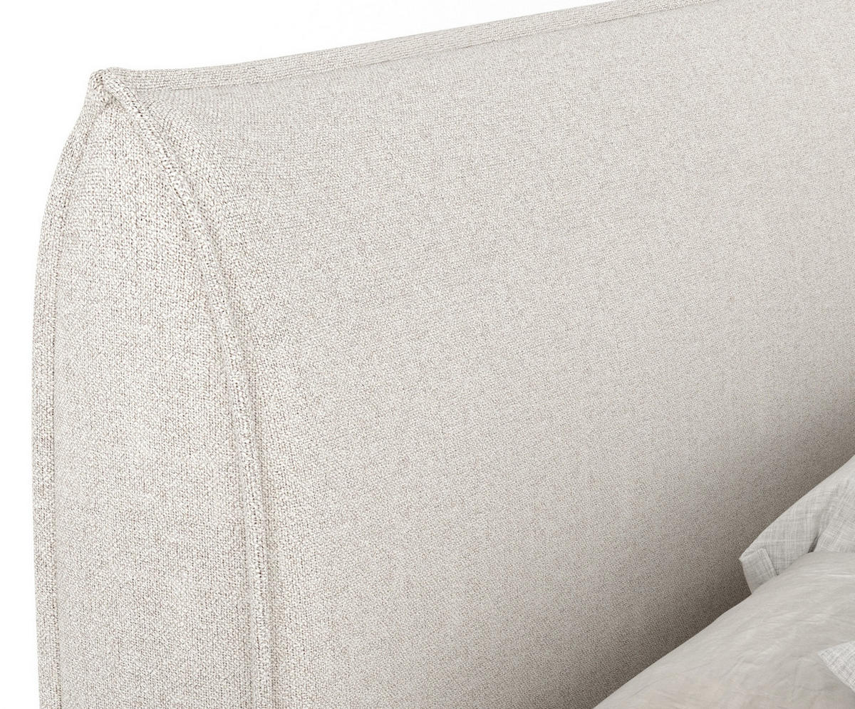 BOXSPRINGBETT Chermin Hellbeige 140/200 cm mit Latex-Topper - Beige/Silberfarben, Holz/Holzwerkstoff (140/200cm) - Maison de Reve