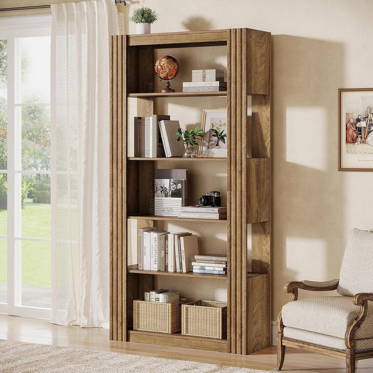 BÜCHERREGAL 180 cm rustikales Braun - Braun, Holzwerkstoff (80/180/30cm)