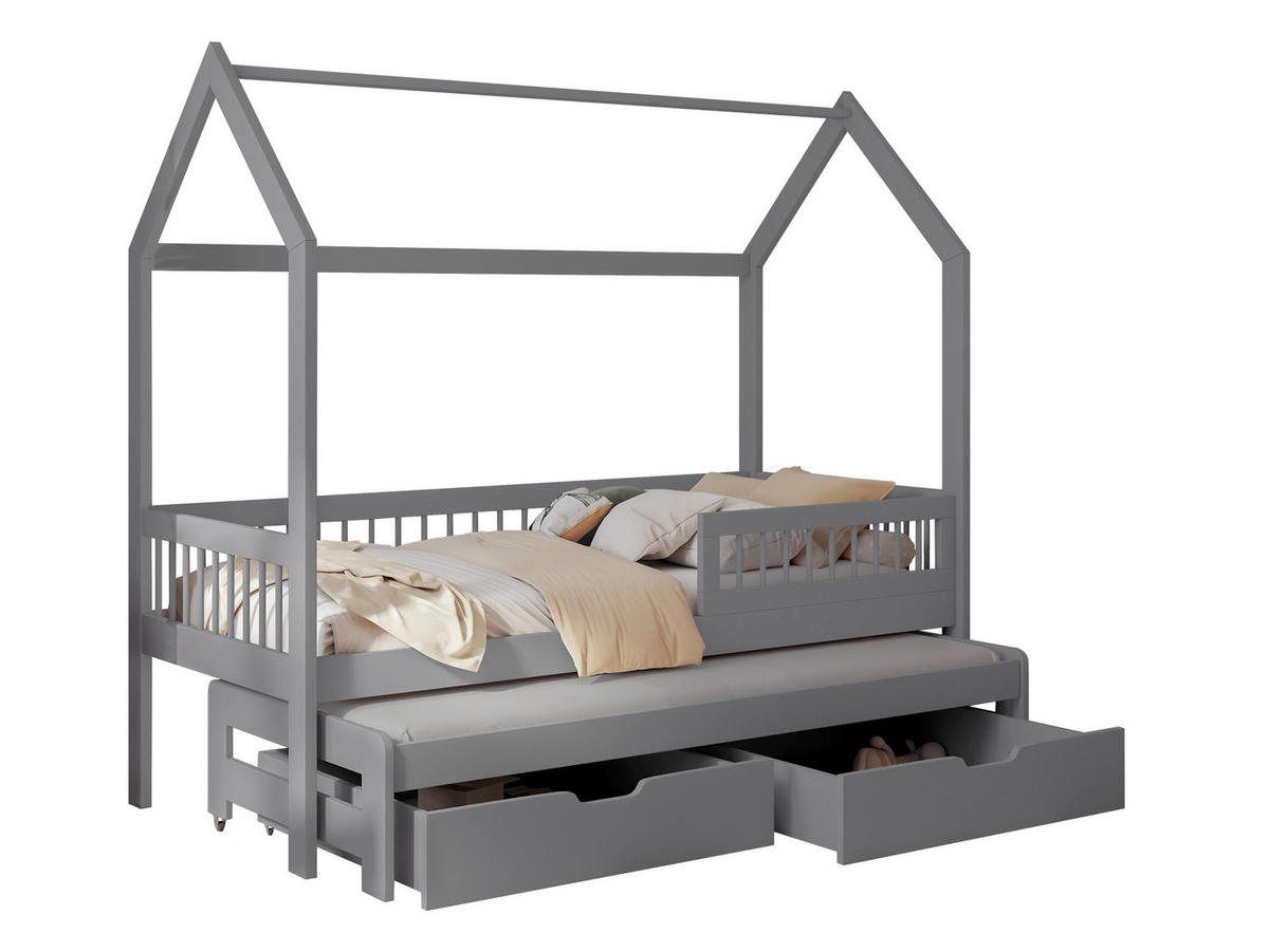 HAUSBETT Asher 90 - Grau, Holz (90/200cm) - MIRJAN24