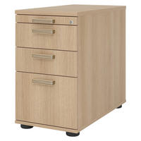 STANDCONTAINER - mit Hängeregistratur 80/42,8/72 cm in Eichefarben Streifengriff (Kunststoff) - Eichefarben, Holzwerkstoff (42.8/72/80cm) - bümö