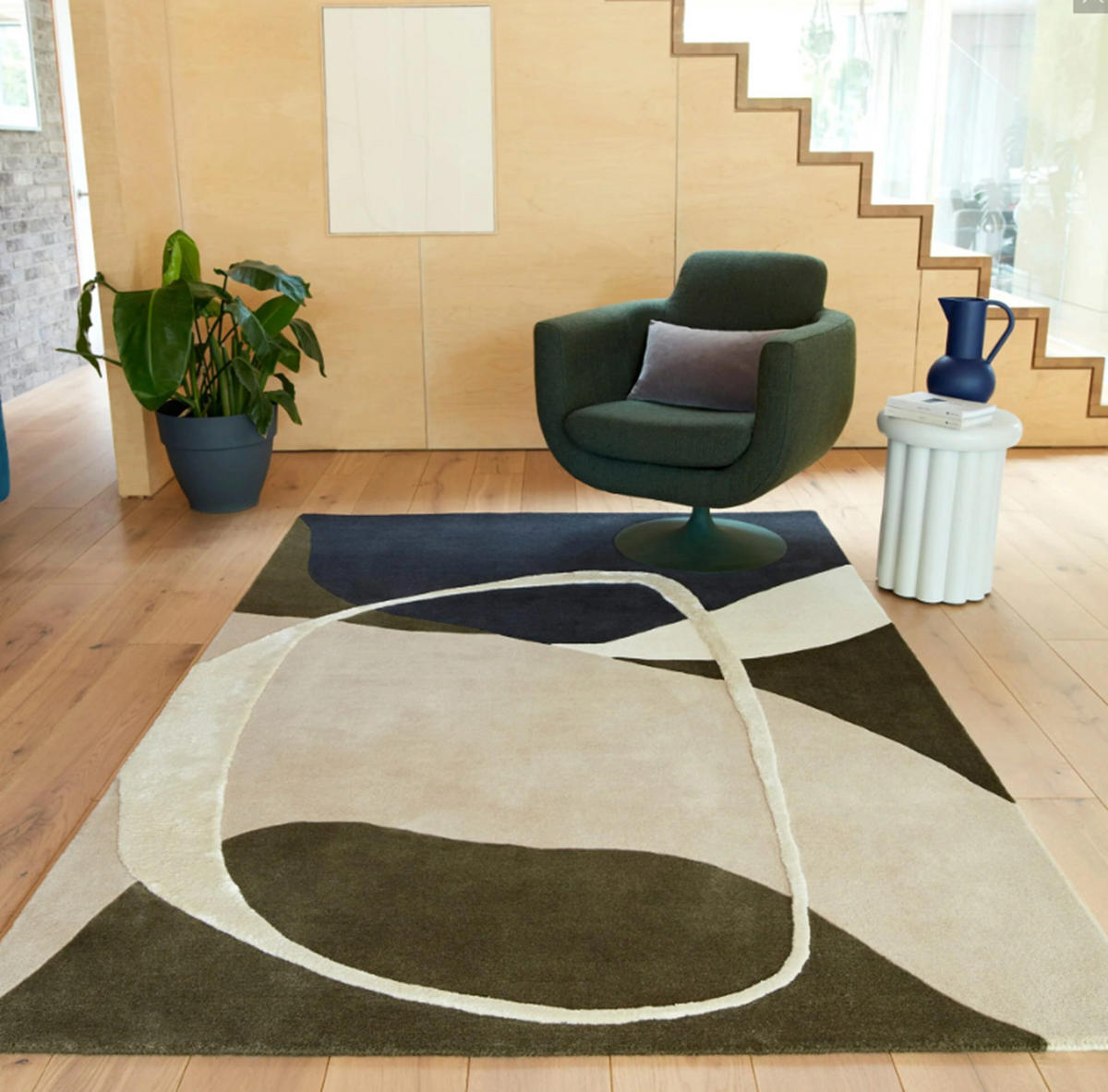 TEPPICH modern handgetuftet Wolle KATO Grün 160 x 230 cm - Grün, Naturmaterialien (160/230cm) - Novatrend