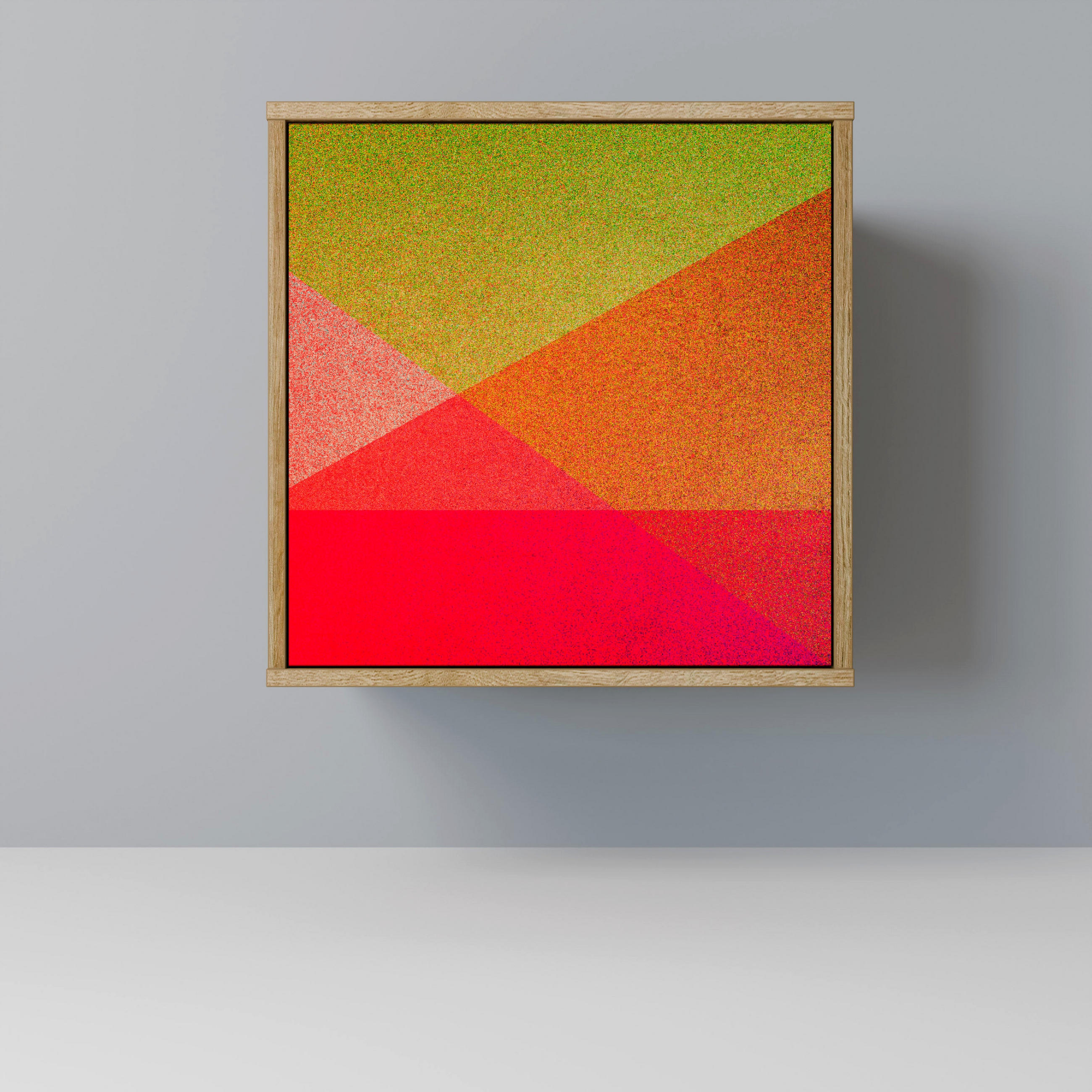 SIDEBOARD VIVID GEOMETRY, Eichefarben, 57,5x42x57,5 cm, Ohne Füße - Eichefarben/Multicolor, Holzwerkstoff (57.5/57.5/42cm) - SpaceRebels