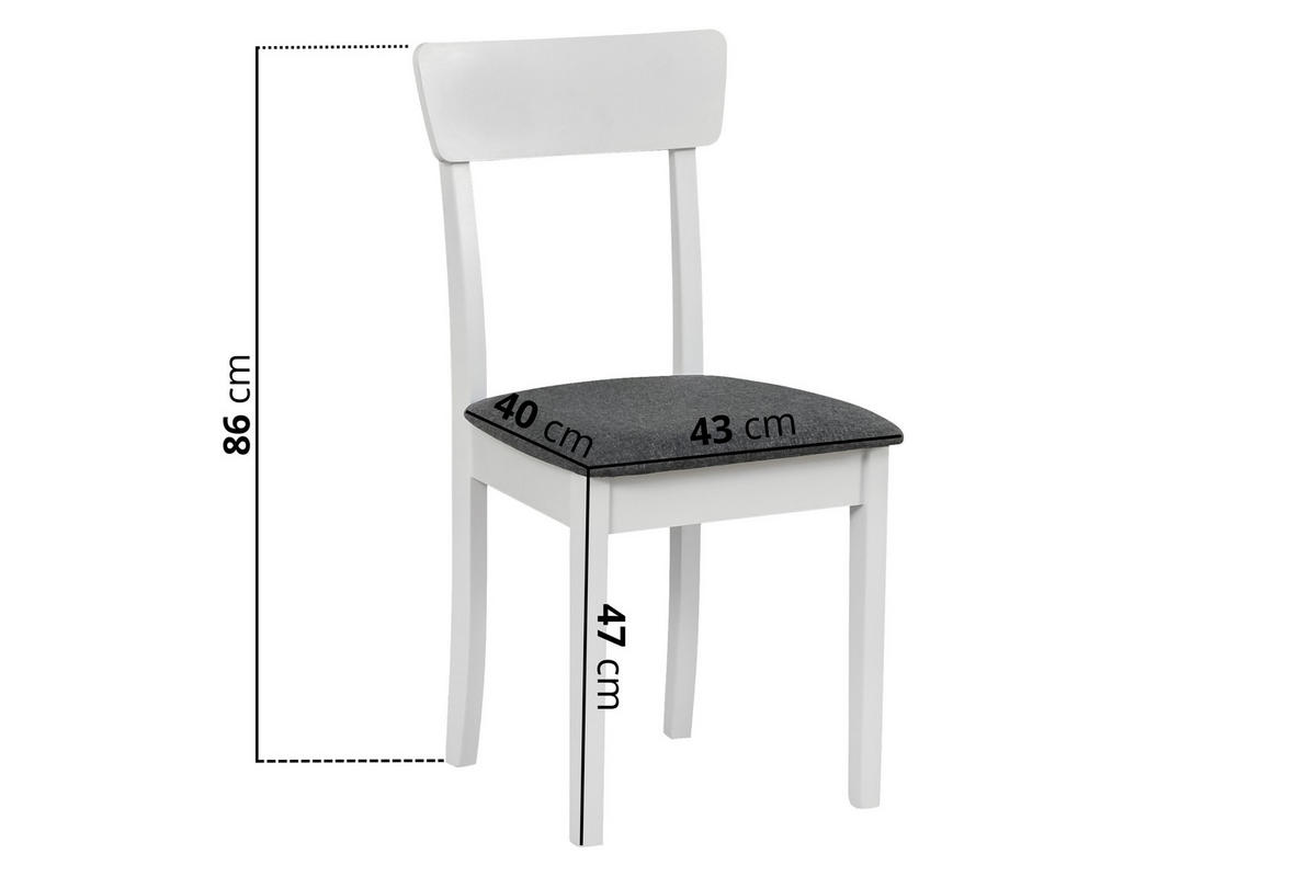STUHL Hugo 1 (2er Set) - Schwarz, Holz (43/86/40cm) - Leaf Design