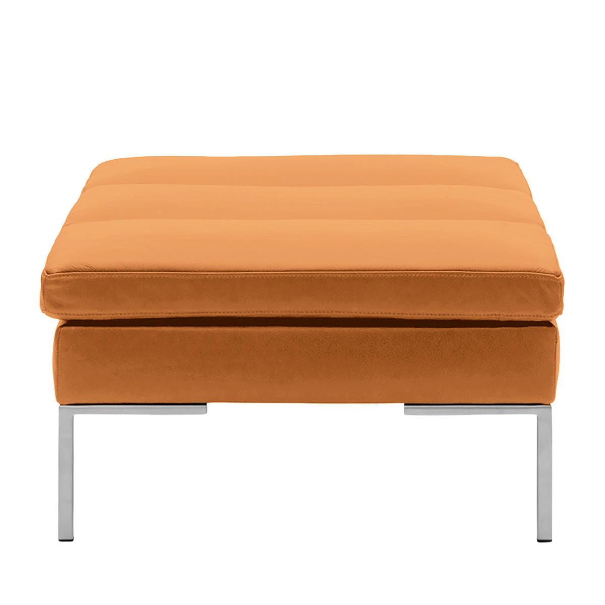 POLSTERHOCKER - Chromfarben/Cognac, Leder/Metall (108/40/69cm) - home24