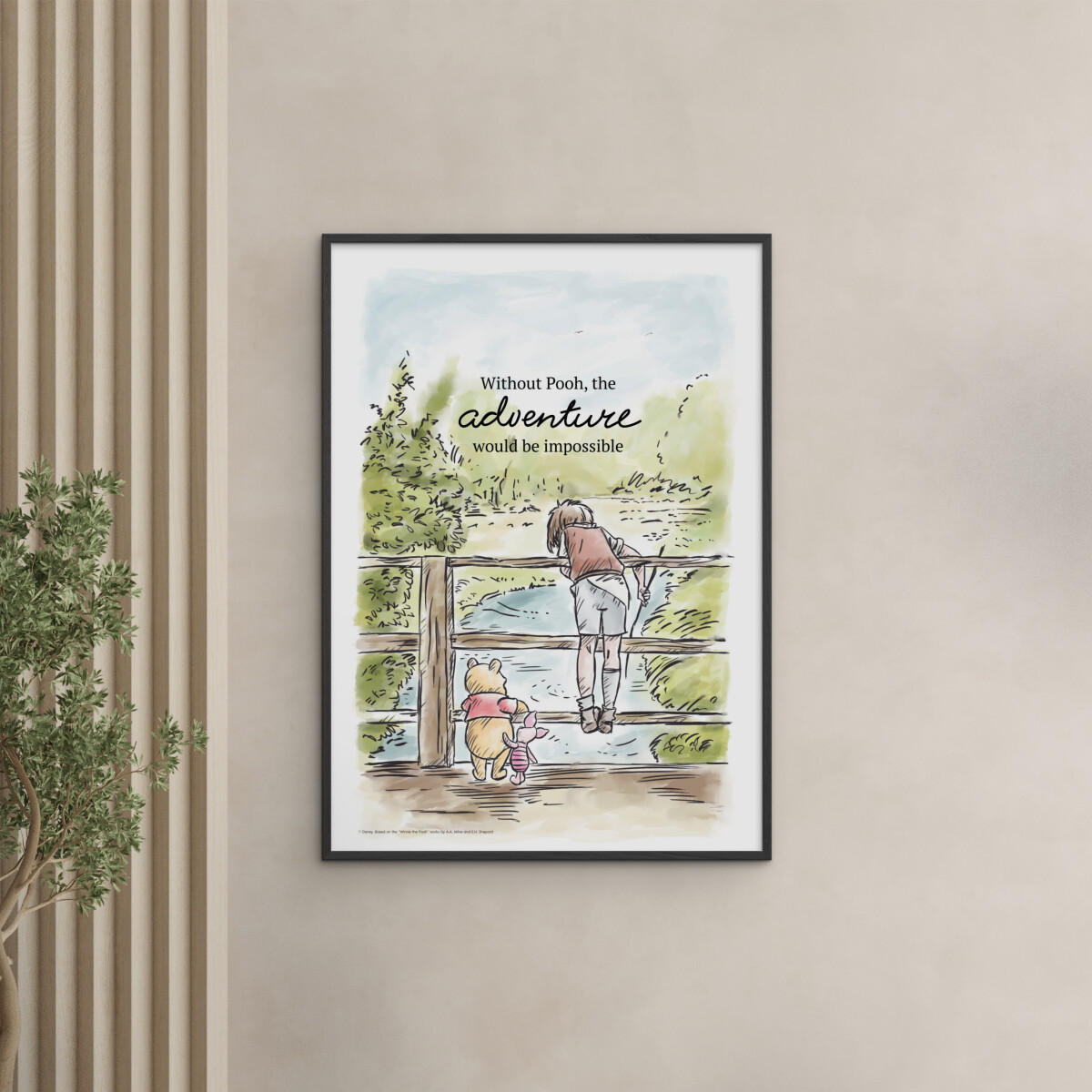 POSTER mit Rahmen Disney - Winnie the Pooh Makes It Possible - Multicolor/Schwarz, Holz/Papier (30/40cm) - Poster&Frame