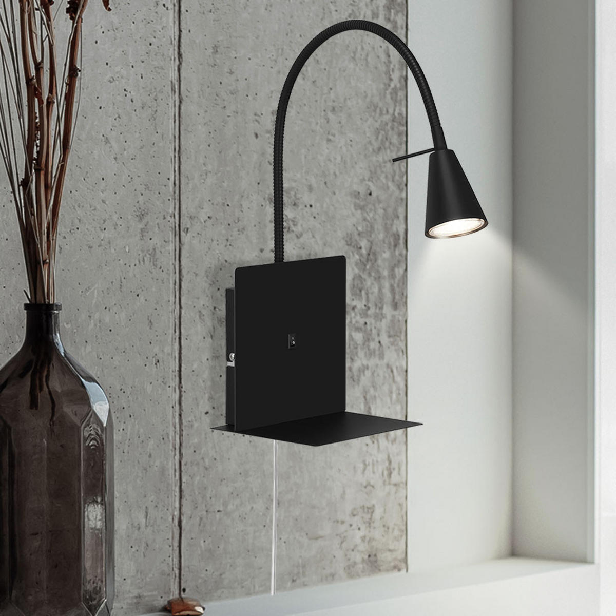 LED WANDLEUCHTE Metall Schwarz Matt - Schwarz, Metall (16/45.5/10cm) - Briloner