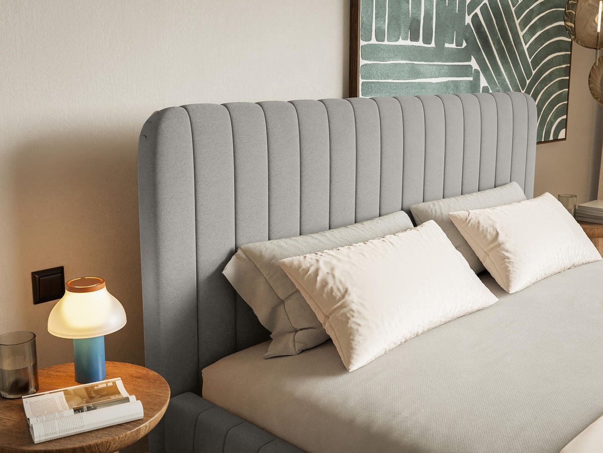 POLSTERBETT Orasi 180x200 cm, Grau - Dunkelgrau, Textil (200/180cm) - Fedve