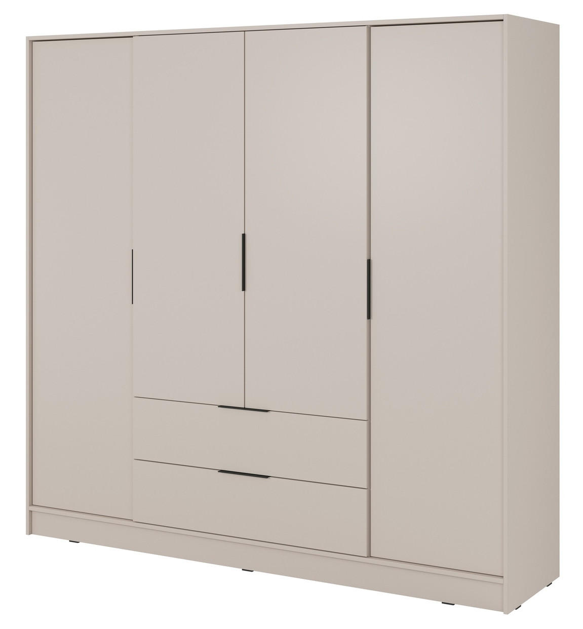 KLEIDERSCHRANK 206 cm Kalma, 4 Türen, 2 Schubladen, Kaschmir - Kaschmir, Holz (206/200/51cm) - Emporius