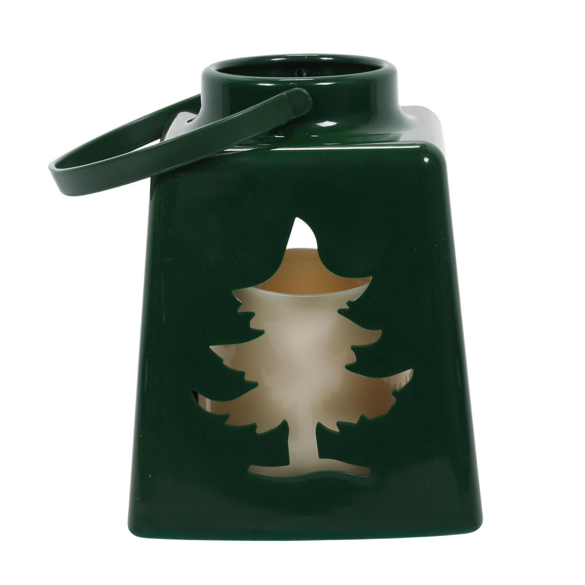 WEIHNACHTSLATERNE LED-Kerze 14 cm - Grün, Kunststoff (10.5/10.5/13.5cm) - Home Styling Collection