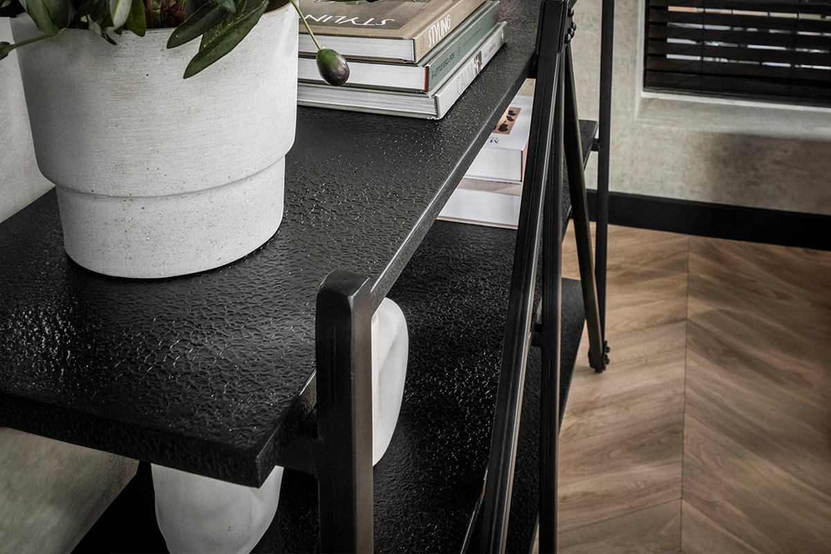 WANDREGAL PEARA Schwarz Holz - Schwarz, Holz (130/85/35cm) - KAWOLA