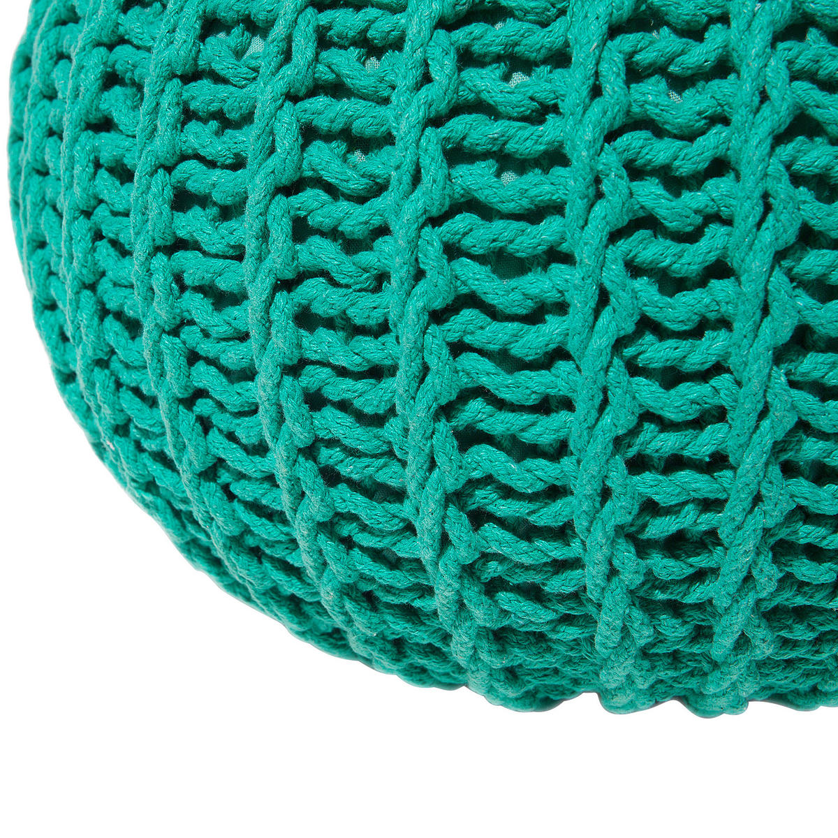 POUF Conrad 50/50/35 cm - Grün, Naturmaterialien/Textil (50/35/50cm) - Beliani