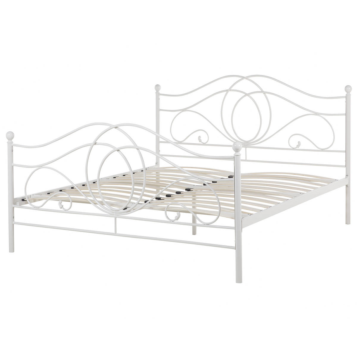 METALLBETT 140/200 cm Weiß Lyra - Weiß, Metall (140/200cm) - Beliani