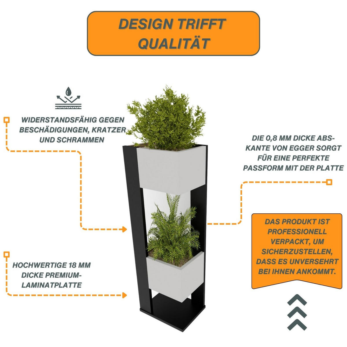 BLUMENSTÄNDER Duo - Weiß, Holzwerkstoff (23/98/29cm) - RAUMHIRSCH FURNITURE