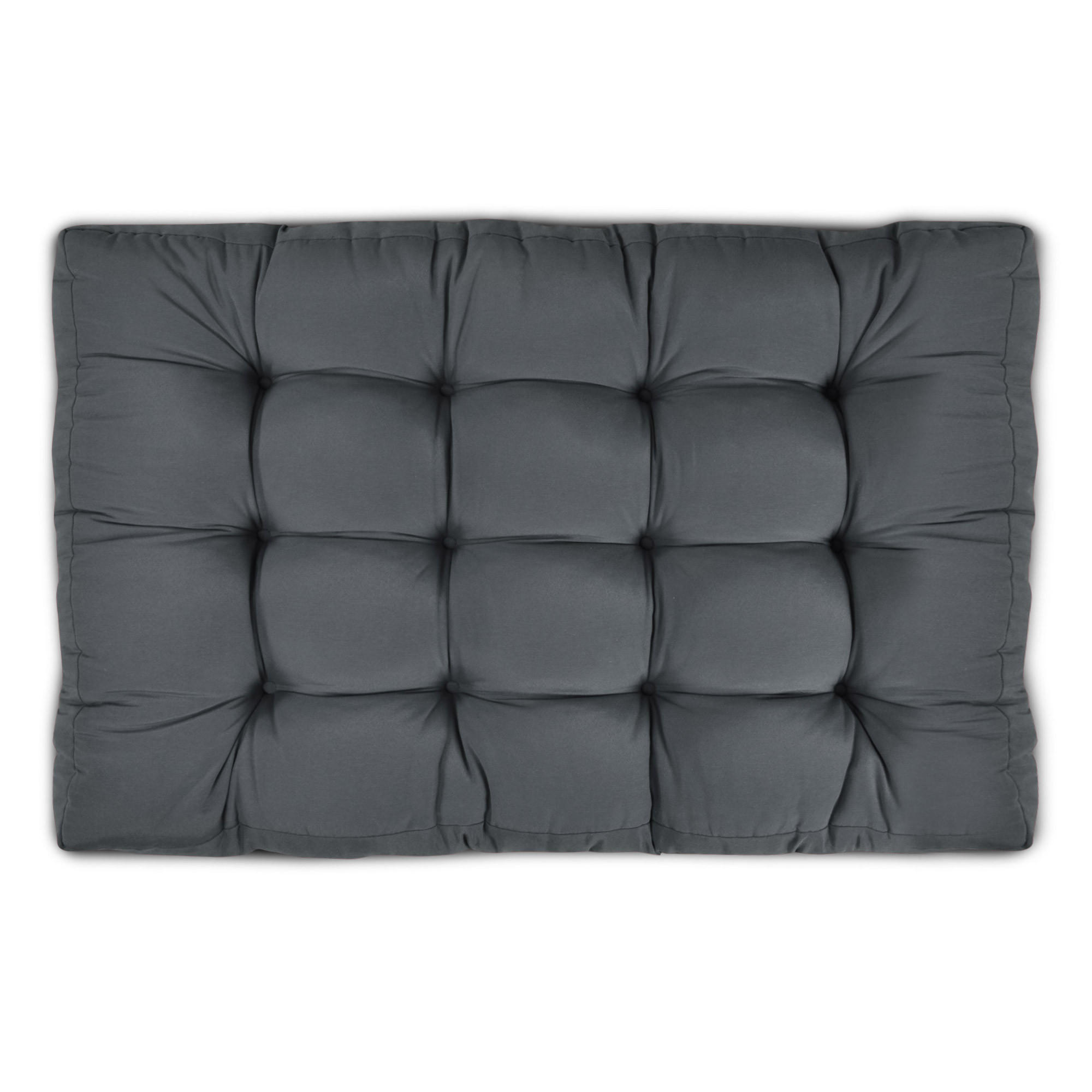 PALETTENKISSEN Eco Style Sitz 120/80/15 cm Graphitgrau - Grau, Textil (80/15/120cm) - Beautissu 