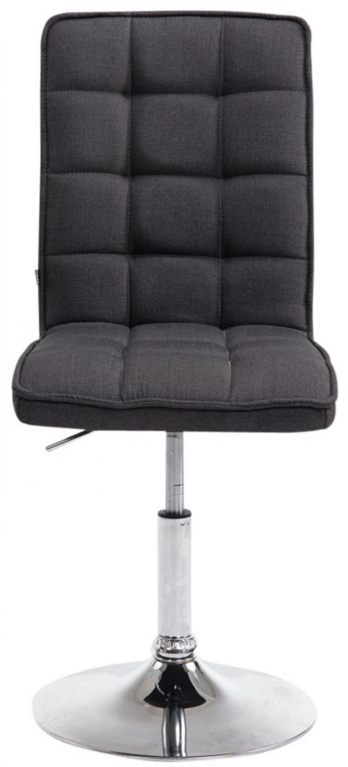 ESSZIMMERSTUHL 2er Set Stoff dunkelgrau - Chromfarben/Dunkelgrau, Textil/Metall (43/90/56cm) - CLP